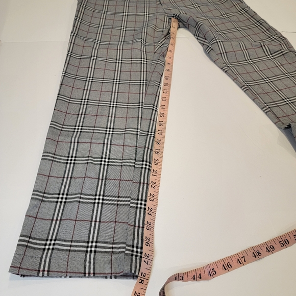 Tailored Recreation Premium Plaid Trouser Pants Black Gray SIZE 35-28 - Picture 6 of 15